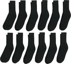 Hanes Men's Double Tough Crew Socks, 12-Pair Pack