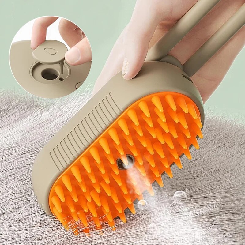 Cat Dog Pet Spray Massage Brush One Button Steam Spray Folding Rotatable Floating Hair Bath Hair Removal Brush Comb