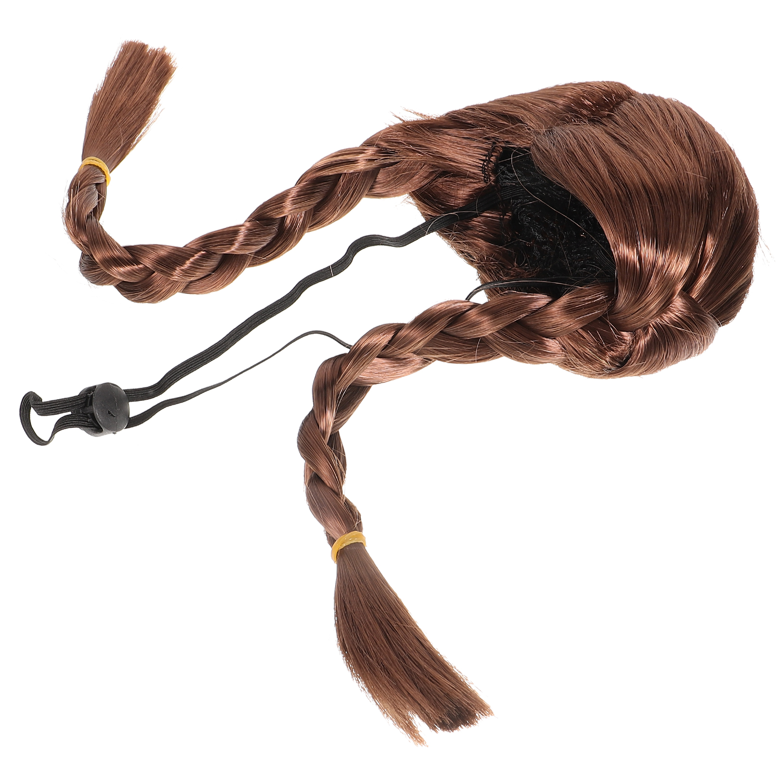 Pet Halloween Dog Wigs Clothing Props 31x10cm Hairpiece Cosplay Brown Braided for Cats