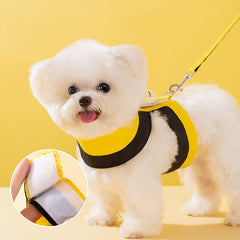 Cute Bee Dog Leash Collars Necktie Traction Rope Christmas Pet Harness For Small Medium Dogs Cat Chest Strap Dog Accessories